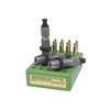 Los juegos de dies Redding Deluxe incluyen un die de tamaño completo, un die de asiento estándar y un die de tamaño de cuello, todos fabricados con acero de alta calidad.