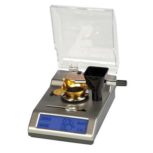 La báscula Accu-Touch 2000 ofrece precisión de +/- 0.10 grains hasta 2000 grains, pantalla táctil fácil de usar y un trickler removible para ambos usuarios.