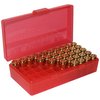 Las cajas de munición FLIP TOP PISTOL AMMO BOX de MTM son perfectas para el tirador, son apilables, resistentes y tienen un cierre garantizado por 25 años.