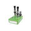 El set de dies Redding Competition Bushing Neck incluye un Sizing Die, un Body Die y un Bullet Seater con ajustes micrométricos para una precisión excepcional.