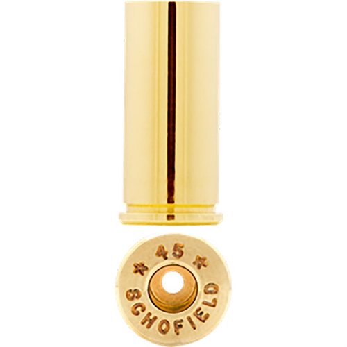 Los cartuchos de 45 S&W Schofield de Starline ofrecen calidad superior, ideales para tus armas, con un diámetro de cabeza ligeramente mayor y menos capacidad interna.