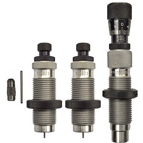 El set TYPE-S Elite de Redding incluye un die de tamaño completo, un die de cuello y un die de asientos de competición, ofreciendo control y precisión en la recarga.