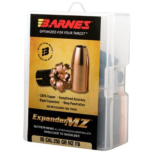 Las balas BARNES EXPANDER MZ son 100% cobre, ofrecen precisión excepcional, expansión doble, retención de peso total y un rendimiento mortal a cualquier velocidad.
