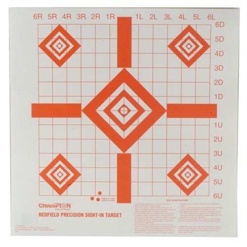 Los REDFIELD SIGHT-IN TARGETS son ideales para ajustar tus miras, con líneas en 90° y una cuadrícula de 1" que facilitan la configuración de elevación y viento.