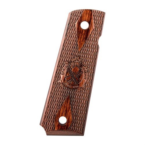 Mejora tu 1911 con los grips de Cocobolo Checkered Cross Cannon, que ofrecen un diseño elegante y un Mag Well biselado para un acabado perfecto.