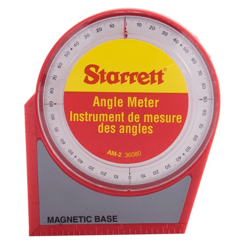 El ANGLE METER de STARRETT es perfecto para medir ángulos de 0 a 90 grados con precisión, cuenta con base magnética y tabla para convertir información de elevación.