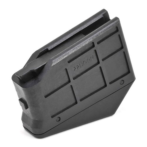 Consigue el cargador SAVAGE ARMS M25 para 22 Hornet, con capacidad para 4 disparos y acabado sintético, ideal para mejorar tu experiencia de tiro.