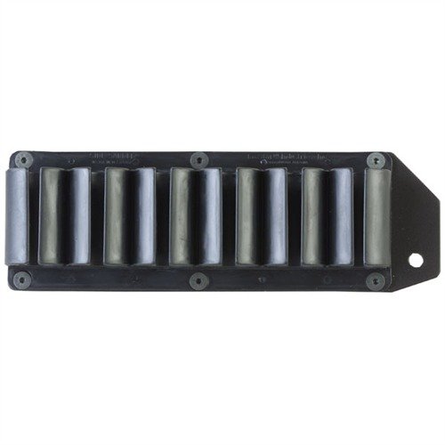 El SIDE SADDLE SHELL HOLDER de LYMAN se monta fácilmente en el receptor, sosteniendo 6 cartuchos para recargas rápidas sin modificaciones permanentes.