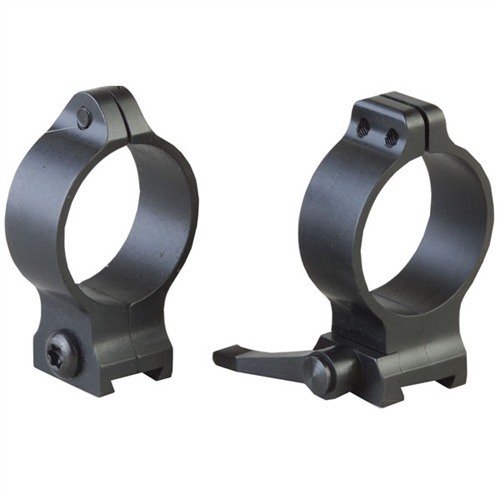 Las anillas Talley Quick Detach de 30mm ofrecen instalación y remoción rápida con levas de acero, además de tornillos para fijación opcional.