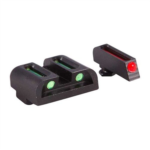 Los miras FIBER OPTIC BRITE-SITE para Glock ofrecen gran brillo en condiciones de luz baja, son duraderas y fáciles de instalar, perfectas para combate o competencia.