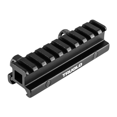 El montura riser Picatinny de ¾” de TruGlo es fácil de instalar, ideal para ópticas y aumenta la altura en tu AR-15 para una mejor postura de tiro.