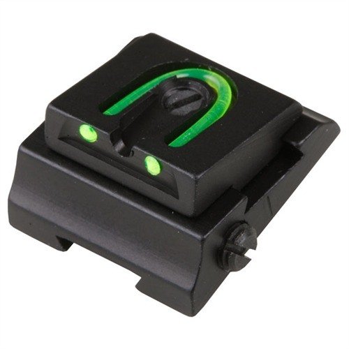 Mejora tus miras con el RIFLE 1/4" WGOS, un visor trasero ajustable con fibra óptica verde para una adquisición rápida y precisa en cualquier condición de luz.