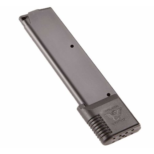 Mejora tu 1911 con el cargador Wilson Combat 47 Series de 10 rondas, fabricado en acero inoxidable, con base extendida de polímero y resorte de alta calidad.