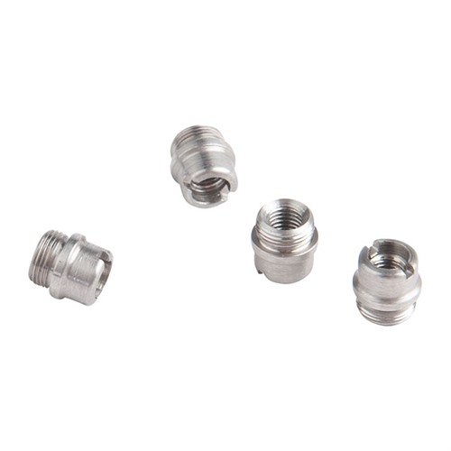 Los bushings de tornillo de empuñadura 1911 de Wilson Combat son la solución perfecta para reemplazar los dañados, ¡vienen en un set de 4 y son de acero inoxidable!
