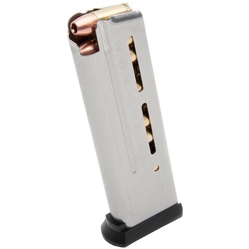 Los cargadores Elite Tactical 9mm 1911 de Wilson Combat ofrecen una alimentación suave, capacidad de 10 rondas y un diseño que asegura un bloqueo positivo del slide.