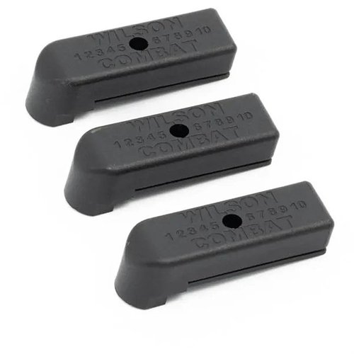Protege la base de daños y mejora el asiento del cargador. Hecho de plástico negro duro, compatible solo con Wilson-Rogers. Viene en paquete de 3.